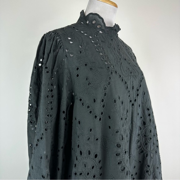 ELOQUII Black Eyelet Mini Dress Size 18 - Picture 6 of 13